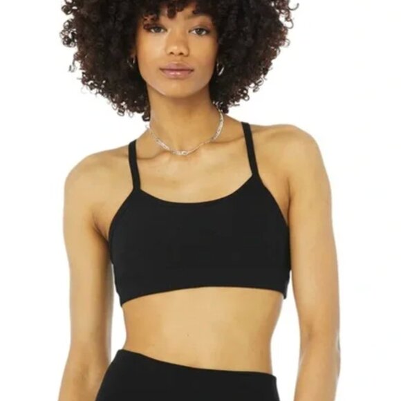 Alo Yoga Gratitude Alosoft Sports Bra Black Size Small - Picture 3 of 7